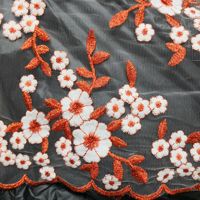 Tissu de dentelle brodée florale multicolore pour vêtements de scène et accessoires vestimentaires pour filles vente en gros