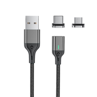 Nuevas llegadas 1M 2M 3M Nylon trenzado Cable de datos de carga rápida para iPhone 6/7/8/11/12/13/14 3A Cable de luz de carga magnética