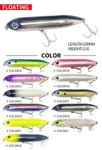 100mm 11g Topwater pêche appâts crayon légendaire marcher le chien sans lèvres Jerkbait leurres <span class=keywords><strong>de</strong></span> pêche - Product Image 2