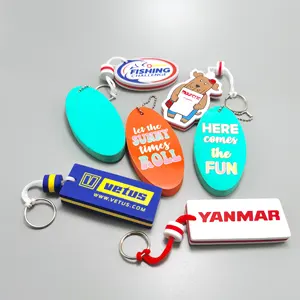 Customized Floating EVA Keychain in Sailing Boat Shape PU Cartoon Foam Key Ring for Gift Offset Printing or screen printing