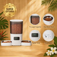 Nouveau Distributeur Intelligent pour Animaux de Compagnie 7L OEM 2026 avec Écran LCD, Contrôle par APP, Vision Nocturne, Couvercle Verrouillable, Dessiccant, Double Alimentation, Matériau ABS