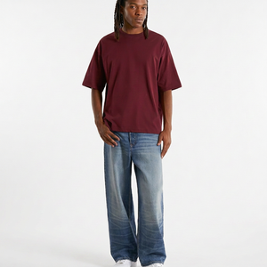 Camiseta Urbana Personalizada para Hombre, Estilo Holgado, 100% Algodón Pesado, Manga Corta, Cuello Redondo, Ecológica, Estilo Urbano - Product Image 3