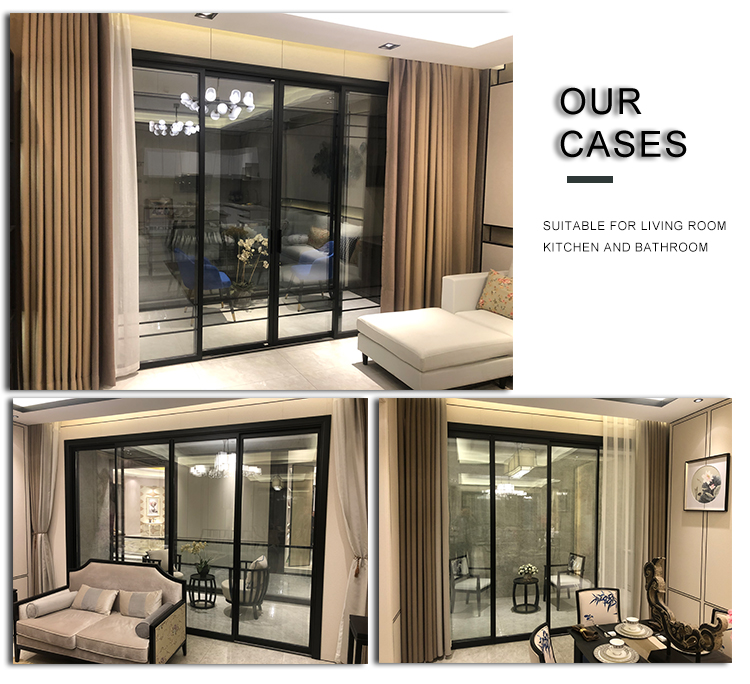 Jiuyixing aluminium glass wpc sliding door kitchen door bathroom door