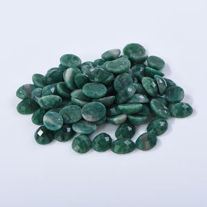 天然グリーントルマリン宝石ファセット楕円形平底カボションルース宝石ジュエリー作り用 - Product Image 2