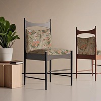 Chaise de salle à manger sans accoudoirs en bois massif de style nordique français rétro, haut de gamme, pour hôtel et maison