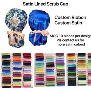 Cappello da Infermiere con Motivi Cartoon, Berretto in Cotone per <span class=keywords><strong>Capelli</strong></span> Lunghi, Cappello da Lavoro per Chef, Veterinari e Dottori con Set di Porta Badge Abbinati - Product Image 4