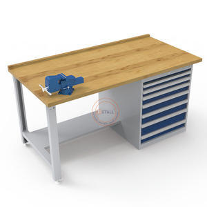 Banc d'atelier <span class=keywords><strong>en</strong></span> <span class=keywords><strong>bois</strong></span> robuste sans boulons avec grand tiroir, banc de travail de garage à vendre - Product Image 2