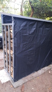 Support de bois de chauffage en métal anthracite XXL 185*70*185 Brennholz Unterstand Dach Aussen <span class=keywords><strong>Accessoire</strong></span> Cheminées Ensembles de cheminées - Product Image 5