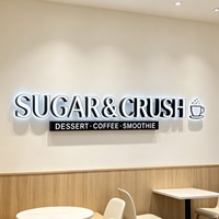 Letrero de Letras de Canal LED Acrílicas 3D Personalizadas con Iluminación Frontal y Trasera, Letrero Comercial Retroiluminado por LED 	 Letrero con Nombre de Empresa