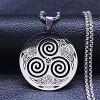 Collier unisexe en acier inoxydable plaqué or 18 carats PVD, motif nœud celtique, tendance, amulette de géométrie sacrée, lien yoga, méditation, bouddhisme