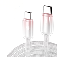 Câble de charge rapide Tuti moins cher 60W, câble de données tressé en nylon 5A 1m Type C vers C, couleur dégradée, pour téléphone/tablette