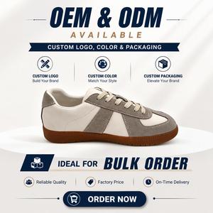 <strong>Ladies</strong> Low Top German <strong>Trainer</strong> Shoes All Black Leather Casual Sneaker Factory Direct Supply Custom Logo &amp; Color Bulk Footwear - Product Image 6
