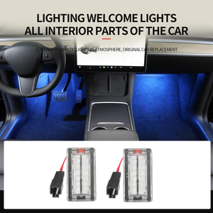 Lampe d'ambiance LED à commande par application pour <span class=keywords><strong>Tesla</strong></span> <span class=keywords><strong>Model</strong></span> 3 Y <span class=keywords><strong>S</strong></span> X, 256 couleurs, éclairage de l'espace des pieds, accessoires - Product Image 2