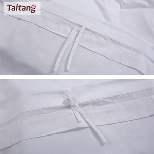 <span class=keywords><strong>Hotel</strong></span> barato Durable <span class=keywords><strong>Rey</strong></span> reina 4Pcs edredón conjunto 100% algodón blanco sólido Color colcha - Product Image 3