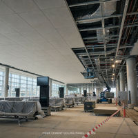Panneau de plafond en fibrociment de 12 mm pour aéroports et stations de métro, panneau grand format haute densité pour systèmes de plafonds de projets
