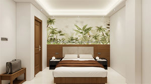 Muebles de Foshan de Bajo Costo para Hoteles de 3 Estrellas: Juego de Dormitorio con Cama de Madera, Armario, Sofá, Mesitas de Noche, Mueble para TV y Mesa Auxiliar - Product Image 3