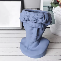 Portrait créatif pas cher Art européen rétro Statue de David Tête de vase en céramique Tête de pot de fleur