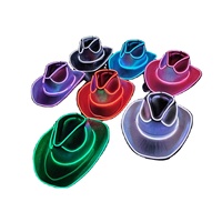 Cappello da Cowboy/Cowgirl GLG577 per Adulti, per Halloween, Natale, Feste, EDC, Cosplay, Costume con Luci LED Colorate