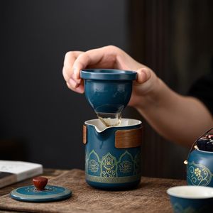 Céramique Ancien Charme Voyage Service À Thé Rapide Client Tasse Ensemble Personnalisé Thé Faire Portable Un Pot Trois Tasses - Product Image 2