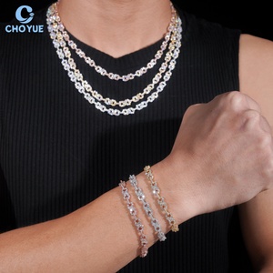 GRA Certificated Moissanite Solid 925 Sterling Silver Gold Plated Iced Out Unisex Hip Hop <b>Infinity</b> VVS Moissanite <b>Bracelet</b> - Product Image 5