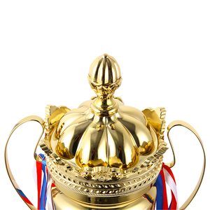47cm - 76cm Trofeo de plata dorada Premios Copa Base negra en blanco Tapa de corona Trofeos Orejas grandes Premios de trofeos de metal personalizados - Product Image 4