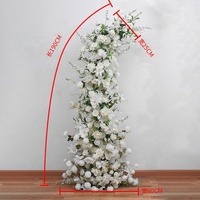 Décor de scène de mariage A-767, arche de fleurs artificielles roses, chemin de table pour la remise des diplômes, la fête des mères, Noël, le Nouvel An et autres événements