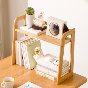Étagère de bureau simple en bambou, unité d'étagérage multi-niveaux pour l'organisation et le rangement du bureau - Product Image 2