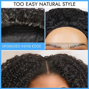 ผมปลอมแบบไม่มีกาววิกผมครึ่งหยักแบบดิบของมนุษย์ม้วนแบบพลิกได้ไร้รอยต่อมีเชือกรูดไม่ทิ้งตาข่ายด้านในระบายอากาศได้ - Product Image 3