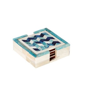 Posavasos con incrustaciones de hueso de diseño moderno con posavasos tamaño personalizado forma cuadrada elegante posavasos con incrustaciones de hueso - Product Image 1