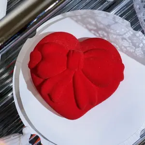 Youngs YS-AX400 6 Inch Peach Heart Silicone Mold New Valentine's Day Single Bow Love Mousse Cake Mold Baking Tools Packed in Bag