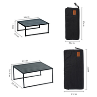Table pliante d'extérieur moderne en aluminium légère et portable avec pare-vent pour le camping, les pique-niques, les barbecues, la maison et la cuisine