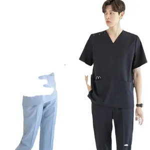 Nurse dress short-sleeved female summer dress hospital blue edge two-piece long-sleeved separate suit short nurse labor