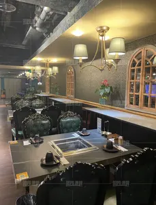 Rookloze Hot Pot Tafel Restaurant Meubeltafel Huis Eetkamer Moderne Metalen Stijl Op Maat