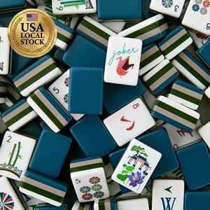 En stock, al por mayor, juego de viaje de 160 fichas de Mahjong de lujo de acrílico grabado de 4 capas, nuevo, estilo americano. - Product Image 1