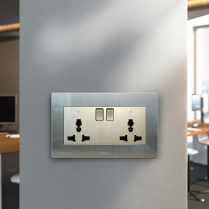 MGA vendite dirette della fabbrica nuovo Design 250V doppia universale presa commutata con indicatore argento e oro con logo personalizzato - Product Image 2