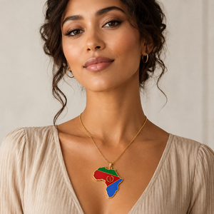 Collier pendentif tendance en forme de carte d'Afrique chrétienne, en acier inoxydable plaqué or 18 carats, bijoux du Ghana, du Nigéria et du Congo, idéal pour les cadeaux. - Product Image 5