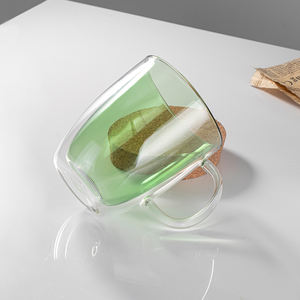 JINGHUANG vetro Custom Logo 200ml tazza resistente al calore freddo doppia parete di vetro <span class=keywords><strong>Espresso</strong></span> tazza di <span class=keywords><strong>caffè</strong></span> con manico - Product Image 1