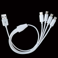 Kabel Pengisi Daya Ponsel Multi 4 in 1 USB-C Panjang 0.5M Pengisian Cepat Bersertifikasi CE dengan Beberapa Port Konektor Tipe-C Stok Tersedia