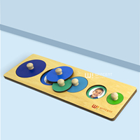 Puzzle en bois à boutons pour trier les formes, jouet éducatif Montessori pour tout-petits, reconnaissance des couleurs, bois naturel, cadeau pour enfants