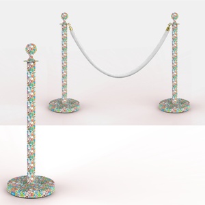 Couronne <span class=keywords><strong>De</strong></span> Noël Barrières Stanchion Hôtel Banque Vip Foule Queue Ligne Signe <span class=keywords><strong>De</strong></span> Contrôle Tapis Rouge Stand Contrôle Velours Cordes Barrière - Product Image 4