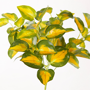 32 centimetri di Vendita Calda Artificiale <span class=keywords><strong>Foglie</strong></span> Fascio Con <span class=keywords><strong>Foglie</strong></span> di Colore Giallo Per Il Perfetto Regalo di Inaugurazione Della Casa - Product Image 2