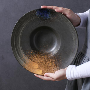 Assiette à soupe pour pâtes en céramique en forme <span class=keywords><strong>de</strong></span> <span class=keywords><strong>chapeau</strong></span> <span class=keywords><strong>de</strong></span> <span class=keywords><strong>paille</strong></span> Assiette à pâtes profonde italienne Assiettes à <span class=keywords><strong>d</strong></span>îner en porcelaine pour restaurant - Product Image 5