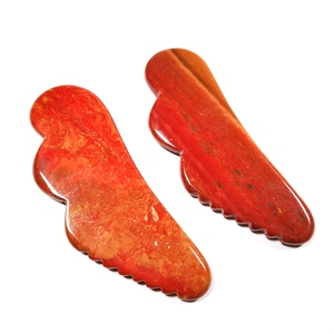 Diy rápido para enviar dentado Mookaite jaspe gema guasha tablero ala guastone cara herramienta de belleza - Product Image 4