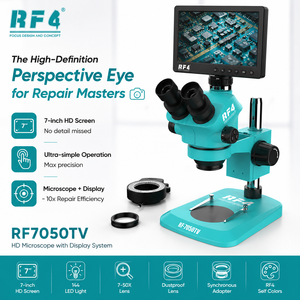 <span class=keywords><strong>Microscopio</strong></span> <span class=keywords><strong>Trinocular</strong></span> RF-7050TV con Enfoque Sincrónico, Zoom de 3 Lentes, Cámara 2K para Restauración Móvil, Ampliación de 7-50x, Anillo de Luz LED de 144 LED - Product Image 4