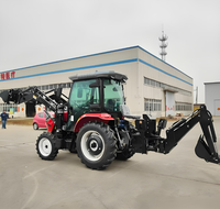 Tracteur multifonction de haute qualité à moteur diesel 4x1 avec pelle rétrocaveuse, chargeur frontal, pompe hydraulique KYB haute performance et boîte de vitesses à roulements
