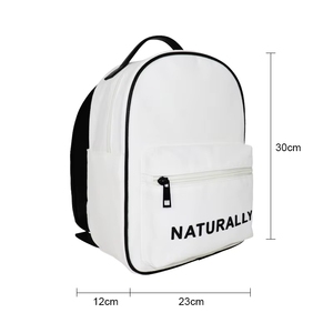 กระเป๋าเป้ผ้าแคนวาสสีขาวรีไซเคิลพิมพ์ลายตามสั่ง กระเป๋าโลโก้โรงเรียนรักษ์โลก รับผลิตแบบ OEM กระเป๋าแบรนด์ส่วนตัว กระเป๋าเป้เด็ก - Product Image 6