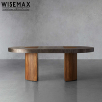 WISEMAX MÖBEL Nordic Vintage Wohn möbel Restaurant Natur marmor Küche Ovaler Esstisch Set 8 Stühle für den Hotel gebrauch