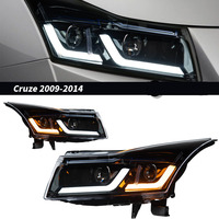 Conjunto de Faros Delanteros con Proyector LED Doble U para Chevrolet Cruze 2009-2014, Lámpara Delantera de Xenón, Piezas de Automóvil XUNBAI, Ajuste Universal