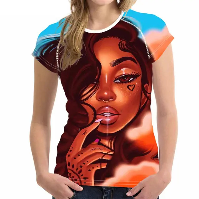 Женские рубашки в африканском стиле с 3D принтом и рисунком для девочек, топы, футболки в стиле Харадзюку, 100% полиэстер, женские роскошные блузки и футболки