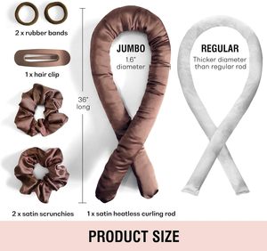 Kit de Bigoudis Sans Chaleur à Logo Personnalisé en Satin – Bandeau Ondulant Jumbo pour Boucles Sans Chaleur Nuit Sans Abîmer les Cheveux - Product Image 3